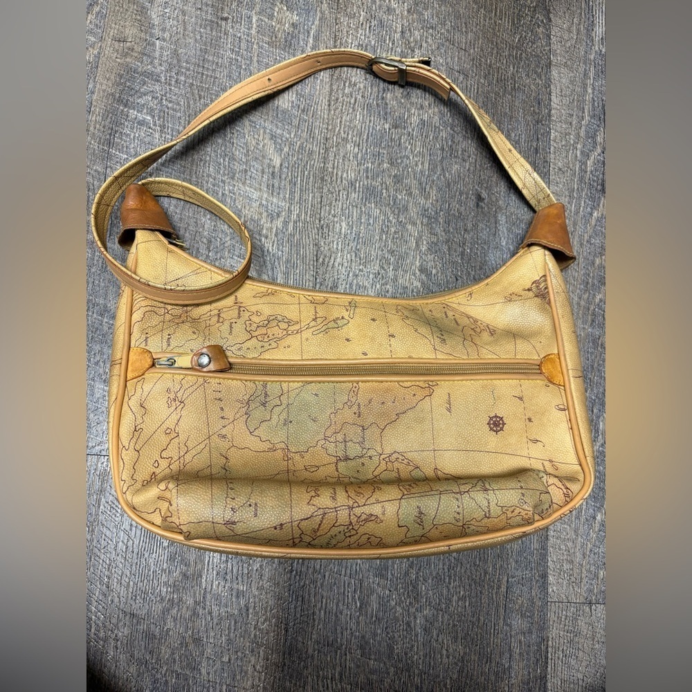 Allan Edward  Map Print Shoulder Bag - Picture 8 of 15